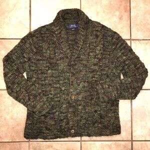 Men's Rare Polo Ralph Lauren Hand Knit Cardigan Sweater-Size L